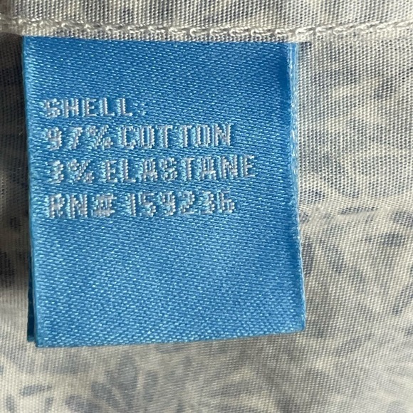 J.‎ McLaughlin Men's size L Blue White Floral Petals Long Sleeve Button Up Shirt - Picture 6 of 8